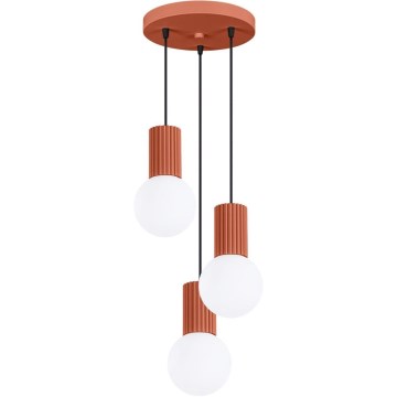 Luster na lanku HALO 3xG9/8W/230V pr. 25 cm oranžová