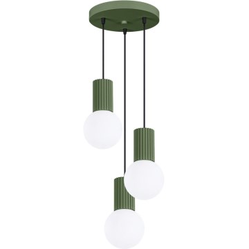 Luster na lanku HALO 3xG9/8W/230V pr. 25 cm zelená