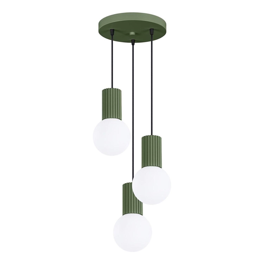 Luster na lanku HALO 3xG9/8W/230V pr. 25 cm zelená
