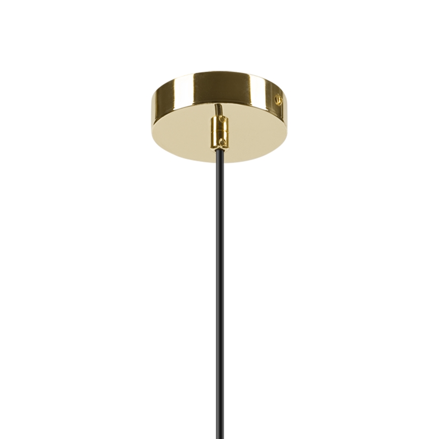 Luster na lanku HARMA 1xE27/15W/230V pr. 14 cm biela/zlatá