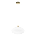 Luster na lanku HARMA 1xE27/15W/230V pr. 30 cm biela/zlatá