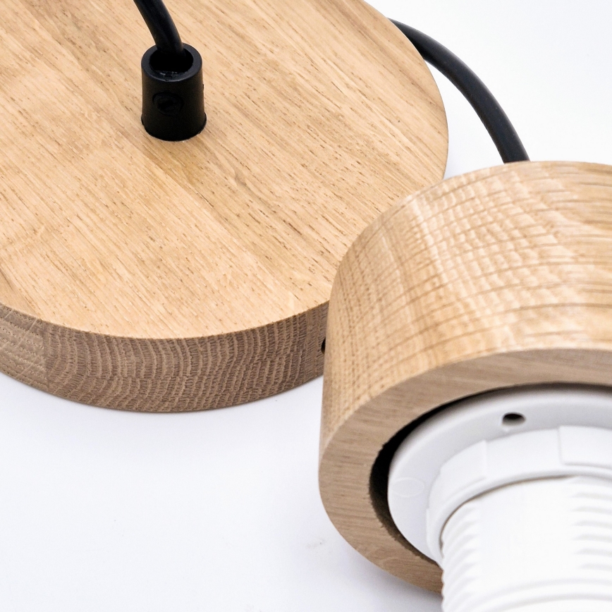 Luster na lanku HARMONY 1xE27/15W/230V pr. 20 cm biela/dub