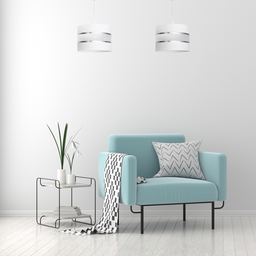 Luster na lanku HELEN 1xE27/15W/230V biela