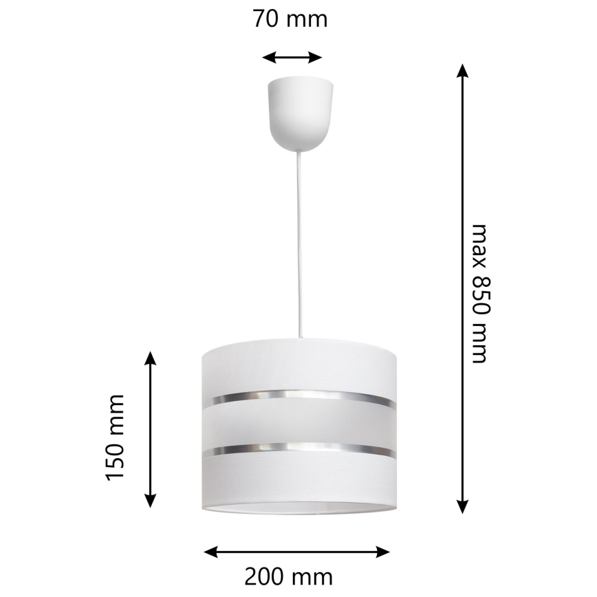 Luster na lanku HELEN 1xE27/15W/230V biela
