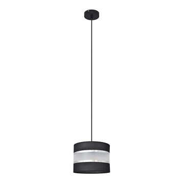 Luster na lanku HELEN 1xE27/15W/230V pr. 20 cm čierna/strieborná