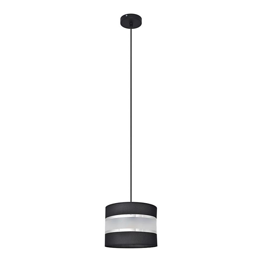 Luster na lanku HELEN 1xE27/15W/230V pr. 20 cm čierna/strieborná