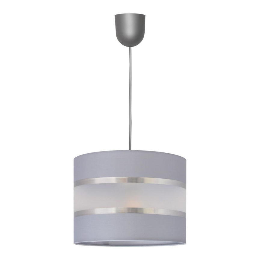 Luster na lanku HELEN 1xE27/15W/230V pr. 20 cm šedá/strieborná