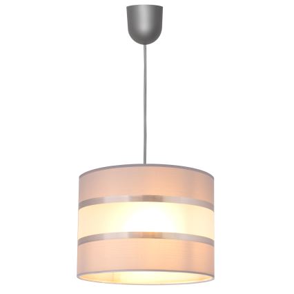 Luster na lanku HELEN 1xE27/15W/230V pr. 20 cm šedá/strieborná