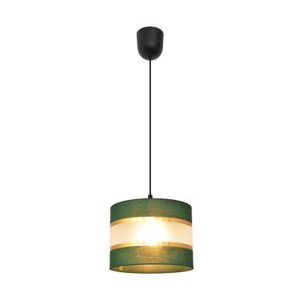 Luster na lanku HELEN 1xE27/15W/230V pr. 20 cm zelená/zlatá