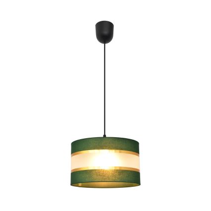 Luster na lanku HELEN 1xE27/15W/230V pr. 25 cm zelená/zlatá