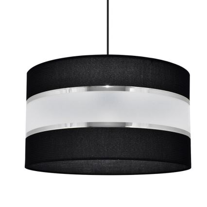 Luster na lanku HELEN 1xE27/15W/230V pr. 35 cm čierna/strieborná