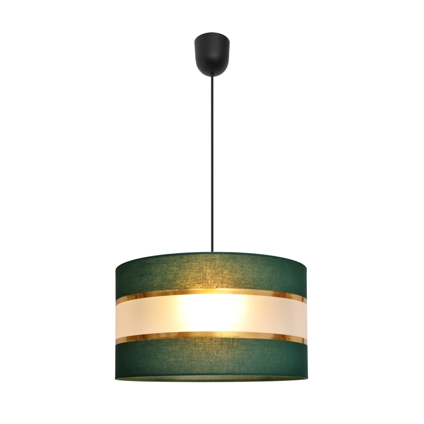 Luster na lanku HELEN 1xE27/15W/230V pr. 35 cm zelená/zlatá