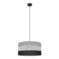 Luster na lanku HELEN 1xE27/15W/230V pr. 40 cm čierna/šedá/strieborná