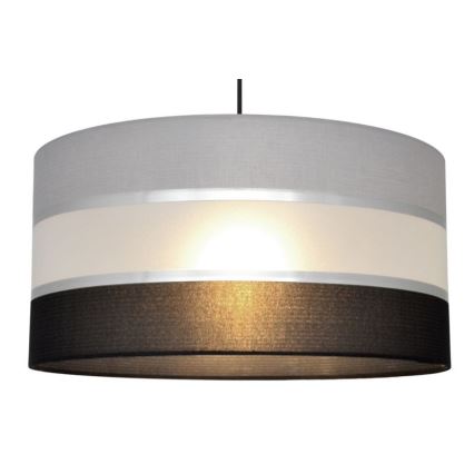 Luster na lanku HELEN 1xE27/15W/230V pr. 40 cm čierna/šedá/strieborná