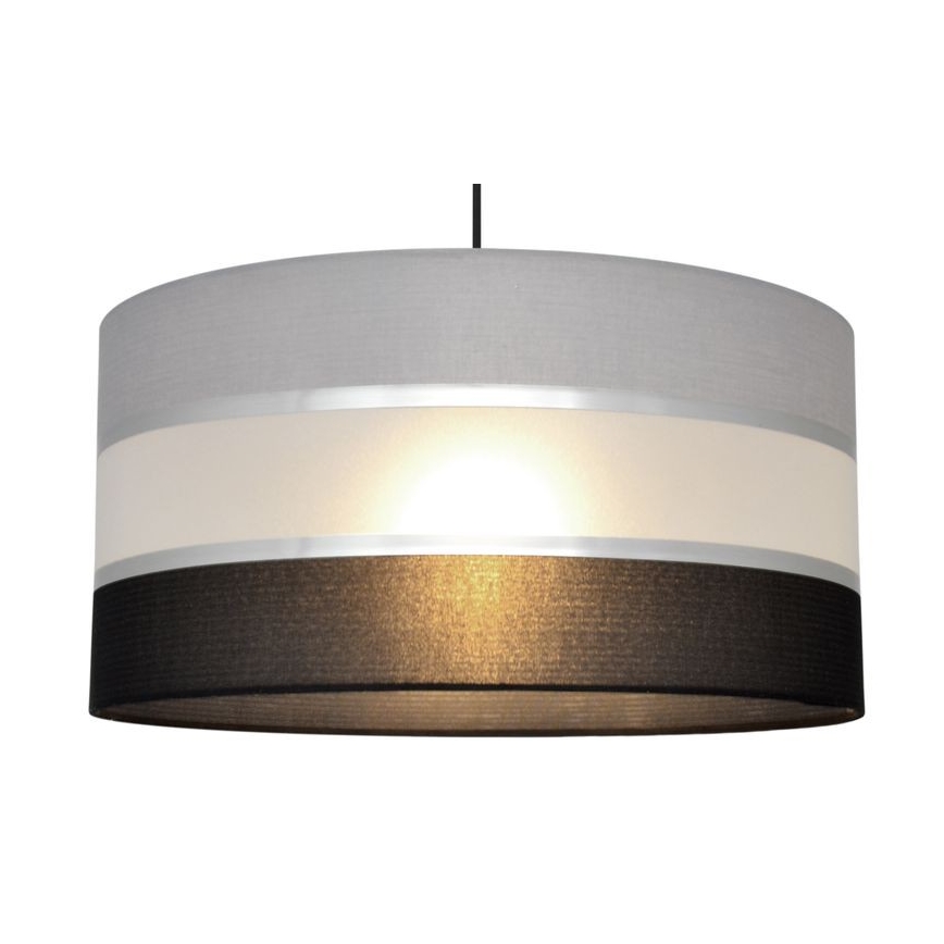Luster na lanku HELEN 1xE27/15W/230V pr. 40 cm čierna/šedá/strieborná