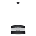 Luster na lanku HELEN 1xE27/15W/230V pr. 40 cm čierna/strieborná