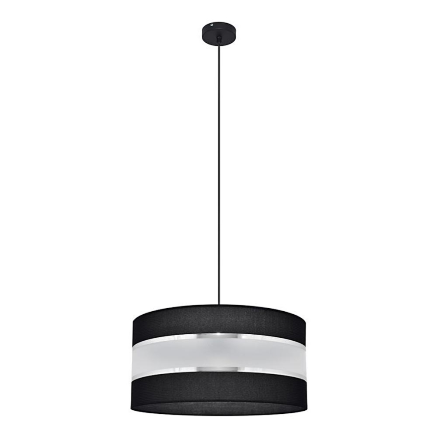 Luster na lanku HELEN 1xE27/15W/230V pr. 40 cm čierna/strieborná