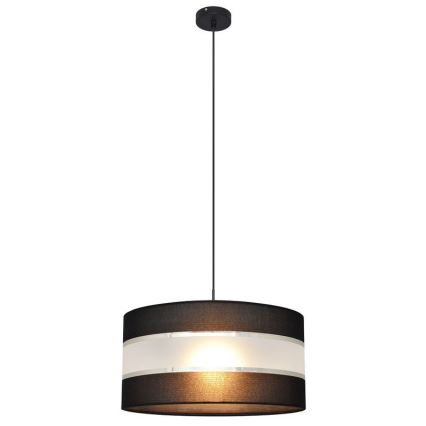 Luster na lanku HELEN 1xE27/15W/230V pr. 40 cm čierna/strieborná
