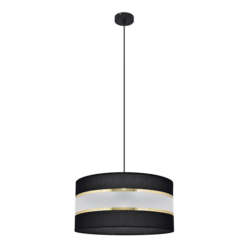 Luster na lanku HELEN 1xE27/15W/230V pr. 40 cm čierna/zlatá