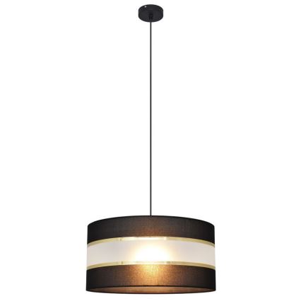 Luster na lanku HELEN 1xE27/15W/230V pr. 40 cm čierna/zlatá