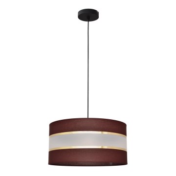Luster na lanku HELEN 1xE27/15W/230V pr. 40 cm hnedá/čierna/zlatá