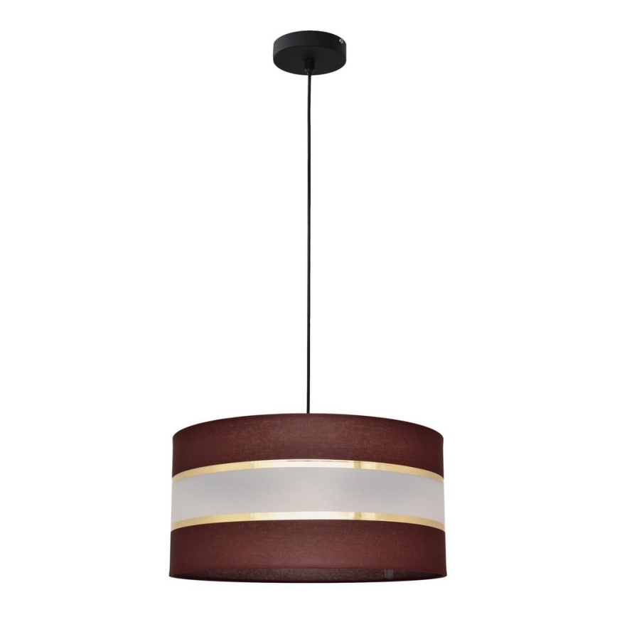 Luster na lanku HELEN 1xE27/15W/230V pr. 40 cm hnedá/čierna/zlatá