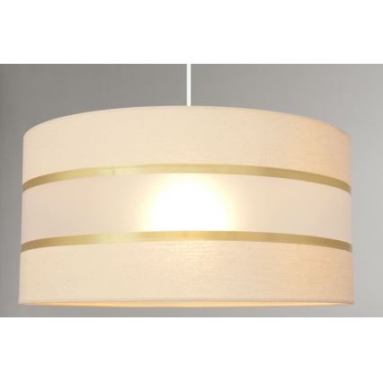 Luster na lanku HELEN 1xE27/15W/230V pr. 40 cm krémová/zlatá