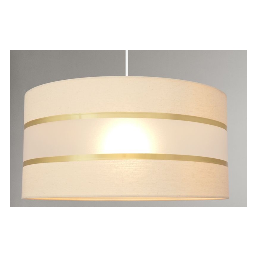 Luster na lanku HELEN 1xE27/15W/230V pr. 40 cm krémová/zlatá