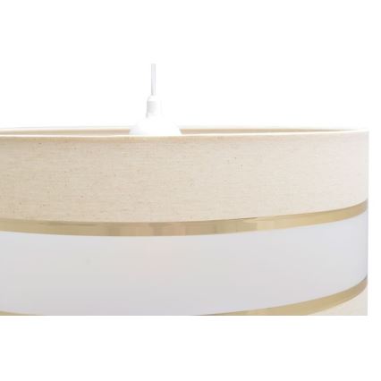 Luster na lanku HELEN 1xE27/15W/230V pr. 40 cm krémová/zlatá