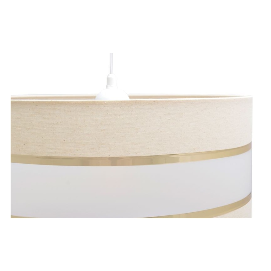Luster na lanku HELEN 1xE27/15W/230V pr. 40 cm krémová/zlatá