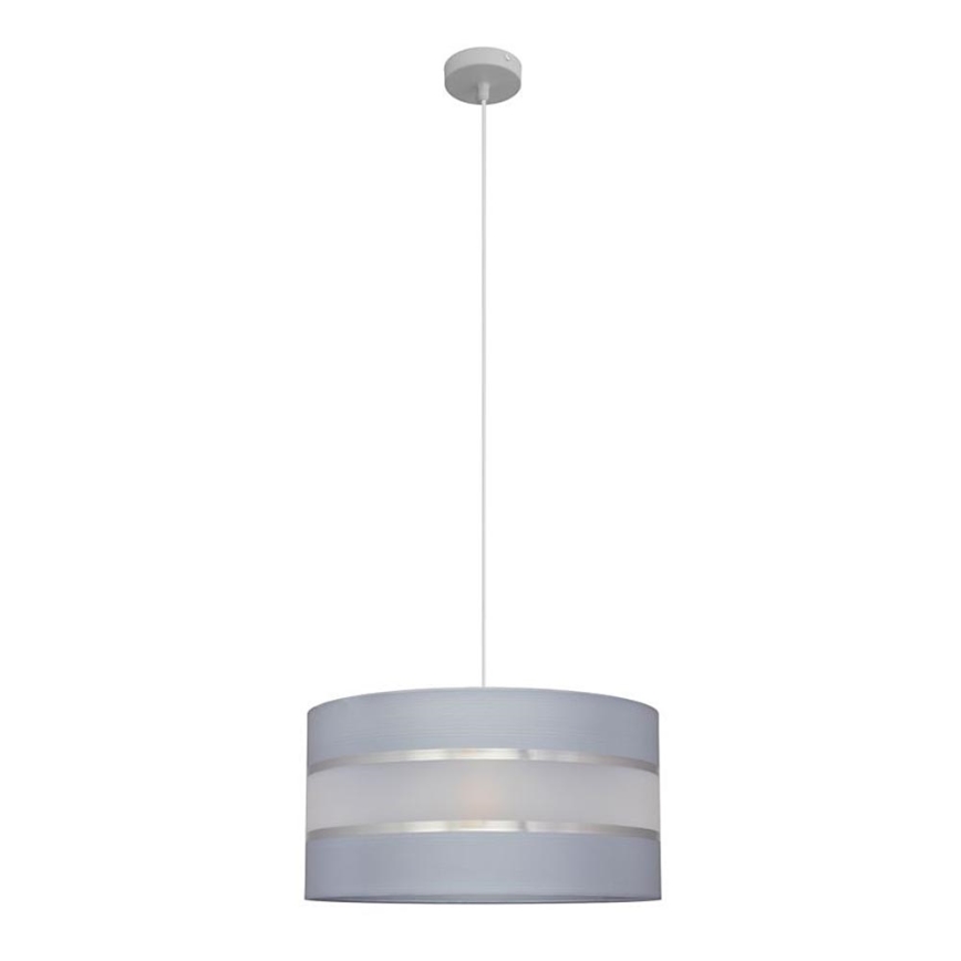 Luster na lanku HELEN 1xE27/15W/230V pr. 40 cm šedá/strieborná