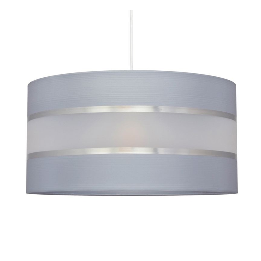 Luster na lanku HELEN 1xE27/15W/230V pr. 40 cm šedá/strieborná
