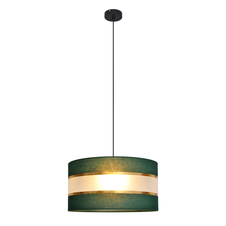 Luster na lanku HELEN 1xE27/15W/230V pr. 40 cm zelená/zlatá