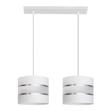 Luster na lanku HELEN 2xE27/15W/230V biela