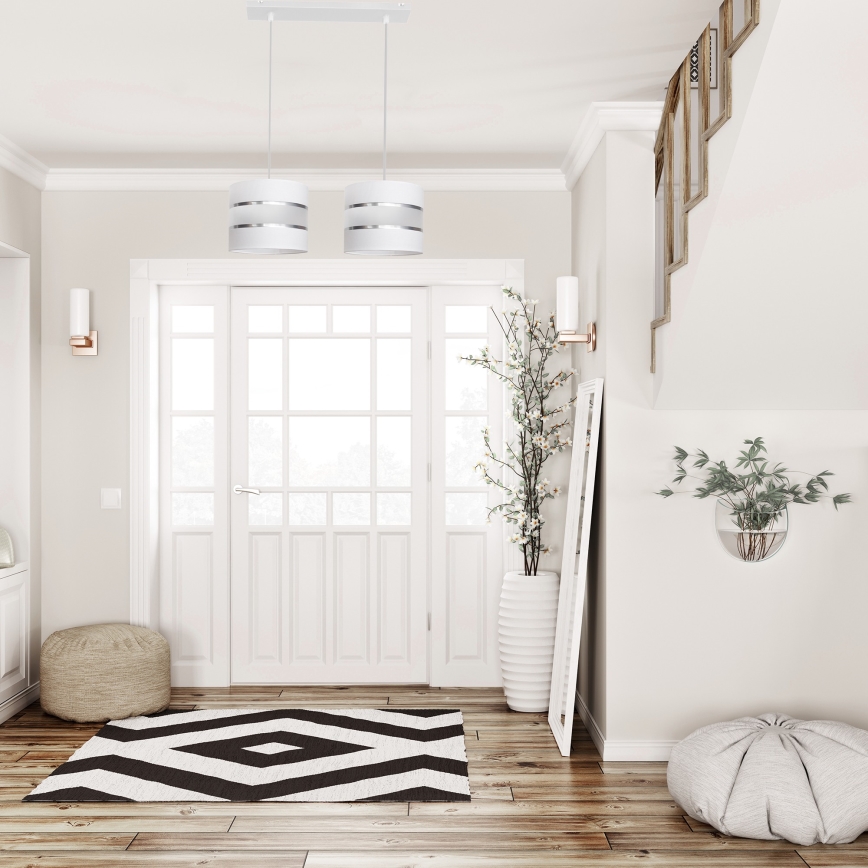 Luster na lanku HELEN 2xE27/15W/230V biela