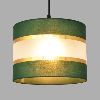 Luster na lanku HELEN 2xE27/15W/230V zelená/zlatá