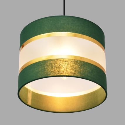 Luster na lanku HELEN 2xE27/15W/230V zelená/zlatá