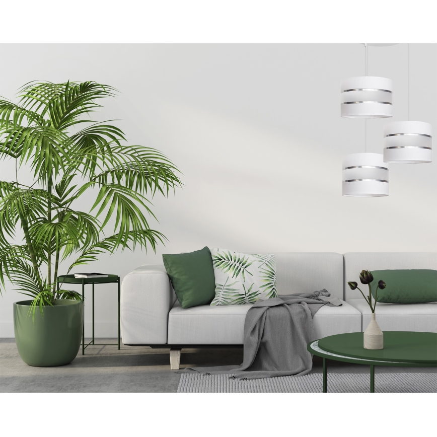 Luster na lanku HELEN 3xE27/15W/230V biela