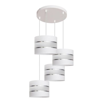 Luster na lanku HELEN 4xE27/15W/230V biela