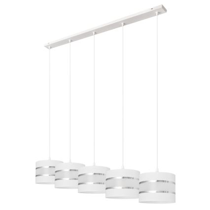 Luster na lanku HELEN 5xE27/15W/230V biela