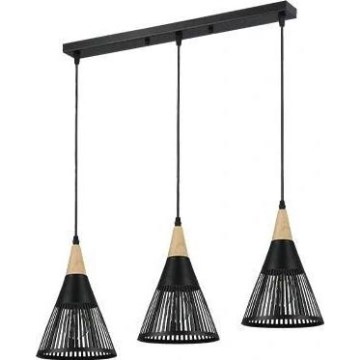 Luster na lanku HIRA 3xE27/60W/230V čierna