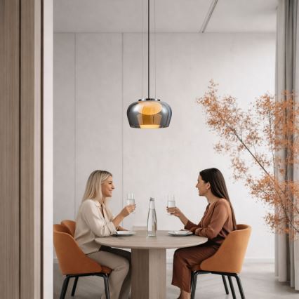 Luster na lanku INSIEME 1xGX53/10W/230V pr. 35 cm dymovo čierny