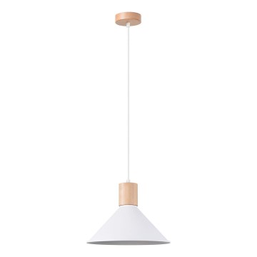 Luster na lanku JAGA 1xE27/15W/230V pr. 30 cm biela