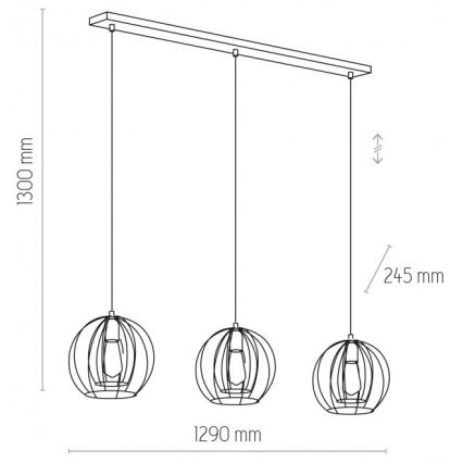 Luster na lanku JAULA 3xE27/60W/230V