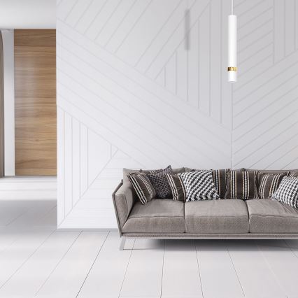 Luster na lanku JOKER 1xGU10/25W/230V biela/zlatá