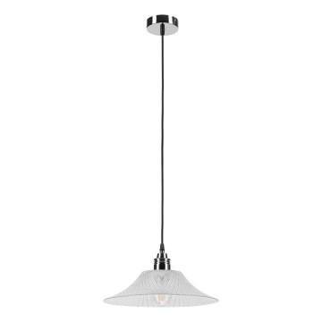 Luster na lanku JULL 1xE27/15W/230V lesklý chróm/číre sklo