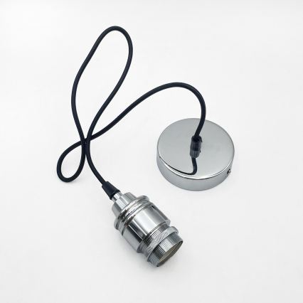 Luster na lanku JULL 1xE27/15W/230V lesklý chróm/číre sklo