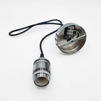 Luster na lanku JULL 1xE27/15W/230V lesklý chróm/číre sklo