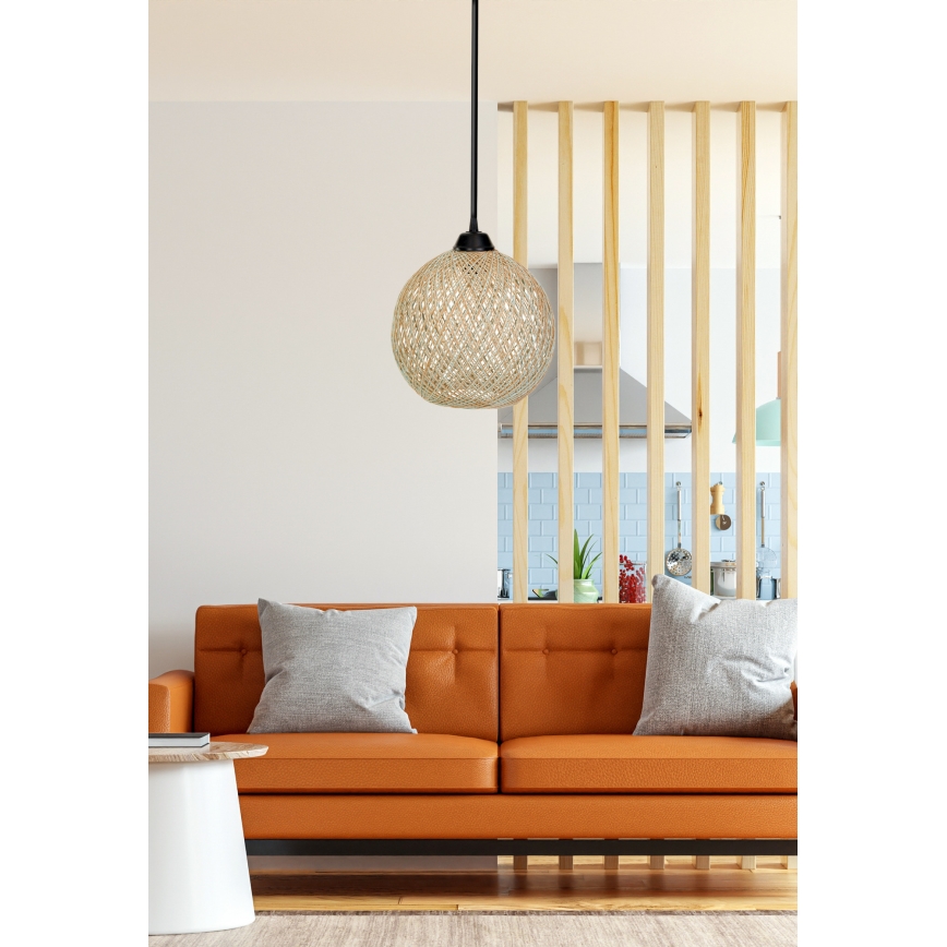 Luster na lanku JUTE 1xE27/60W/230V béžová