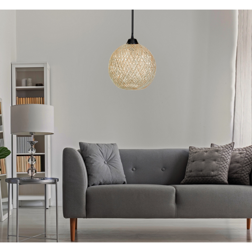 Luster na lanku JUTE 1xE27/60W/230V béžová